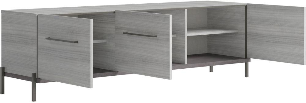 Product photograph of Status Mia Day Silver Grey Tv Unit 185cm With Storage For Television Upto 72inch Plasma from Choice Furniture Superstore.